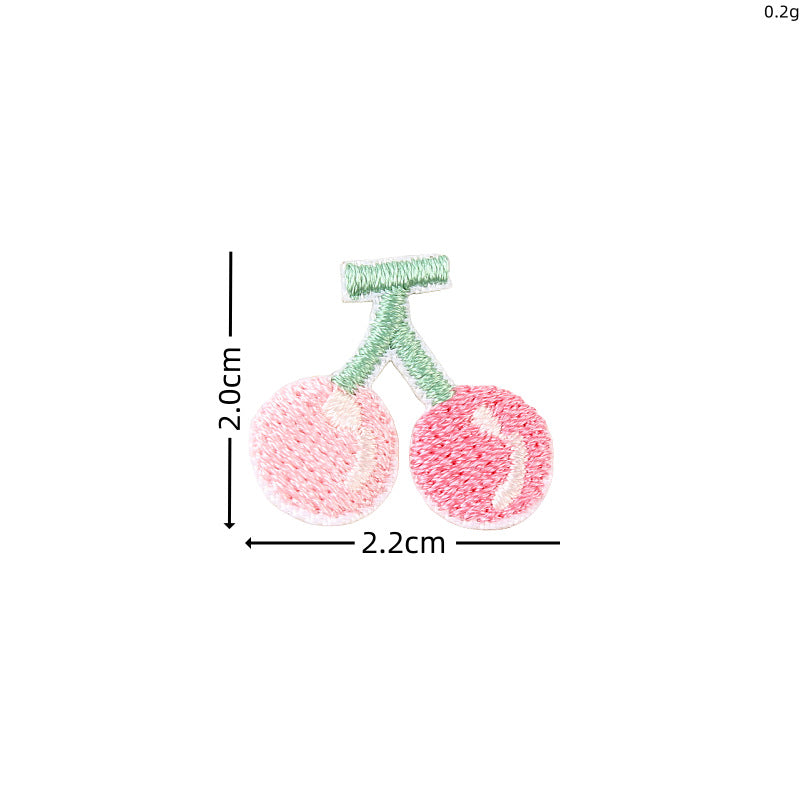 Wholesale Cute cartoon iron-on flower cherry embroidery patch